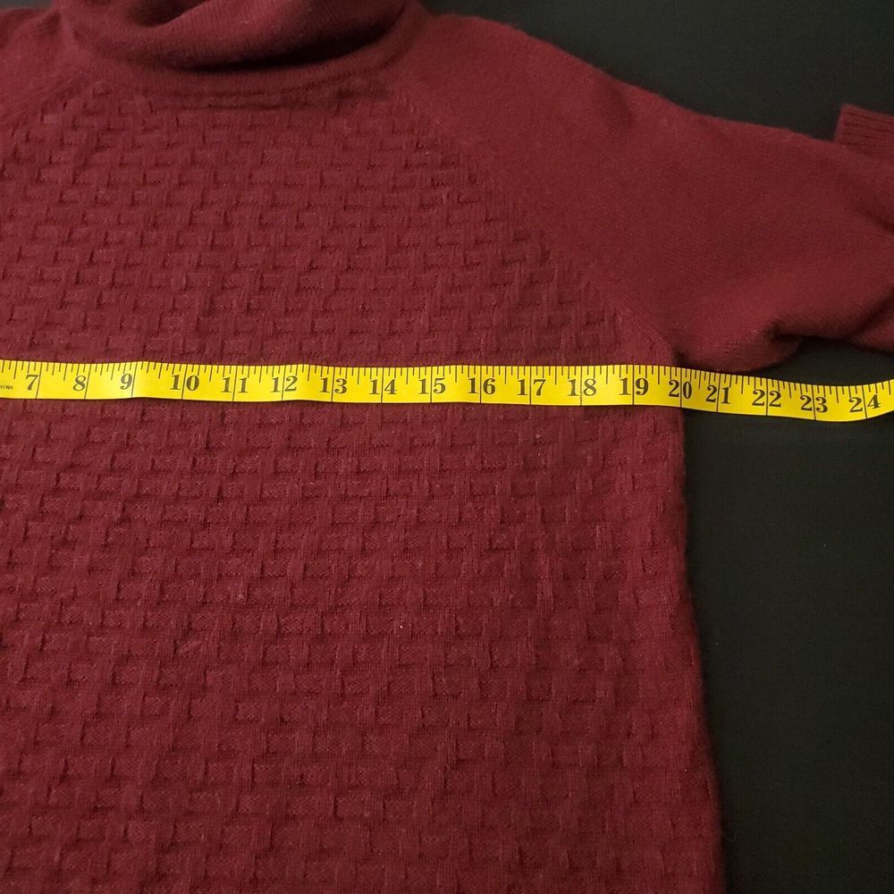C&C California Womens Turtleneck‎ Sweater Large Red Burgundy Long Sleeve Wool - Picture 6 of 13